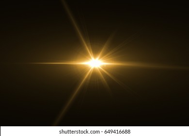 Digit Lens Flare With Bright Light In Black Background Used For Texture And Material