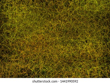 Digital Abstract Background, Complex Fibre, Zoom In To Golden Cocoon.