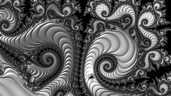 Digital Abstract Fractal Background Generated At Computer In Black And White.