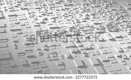 Digital Abstract future technology architectural background, voluminous rectangular shapes, details, electronic, digital data concept, Circuit board futuristic server code processing, 3d rendering