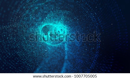 Digital abstract particles flow de-focus background