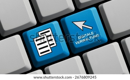 Digital Administration in german language - 3d illustration