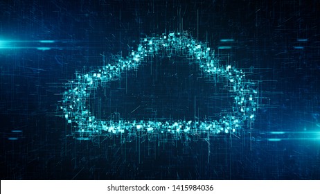 Digital age connected network nodes Internet of things IOT cloud computing - Conceptual 3D render