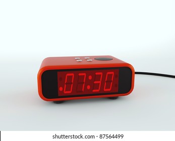 Digital Alarm Clock Isolated On White Background