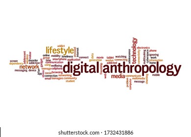 Digital Anthropology Cloud Concept On White Background