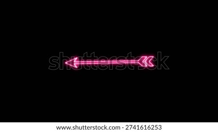 Digital archery kill arrow icon. Illustration of bright neon line right archery icon.