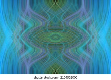 Digital Art, 3d Illustration. Abstract Fractal Pattern In Turquoise, Mauve, Green And Blue