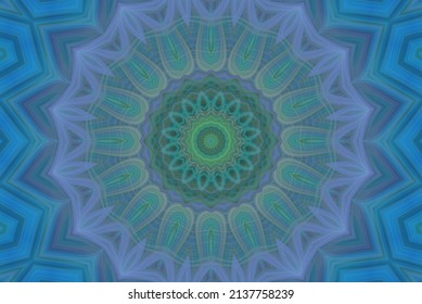 Digital Art, 3d Illustration. Abstract Fractal Pattern In Turquoise, Mauve, Green And Blue