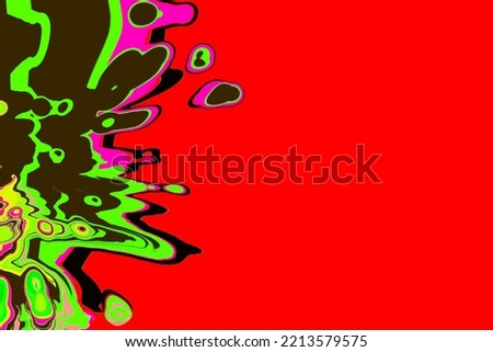 DIGITAL ART CURVE FLOW PATTERN FUN RED GREEN PINK ABSTRACT BACKGROUND EFFECT EMPTY SPACE FOR WORDS