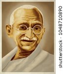 Digital art of Mahatma Gandhi.