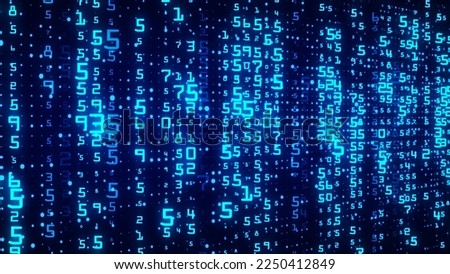 Digital background blue matrix. Coding or hacking concept. Abstract data concept. 3d rendering.