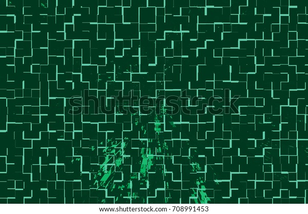Digital background dark green color is divided\
into squares