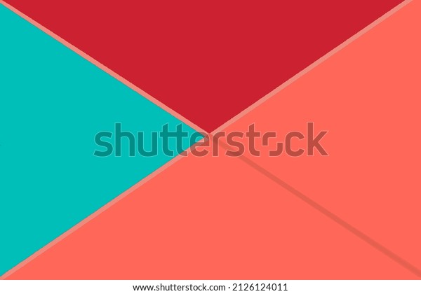A digital\
background divided by three colors in orange tones and blue. Ideal\
for text, copy space,\
websites.