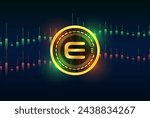 digital background image of enjin-enj virtual currency. 3d illustration.