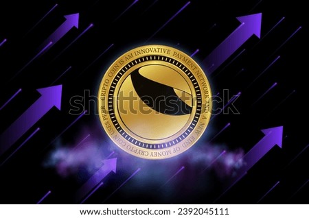 digital background image of the terra luna virtual currency. 3d illustration.
