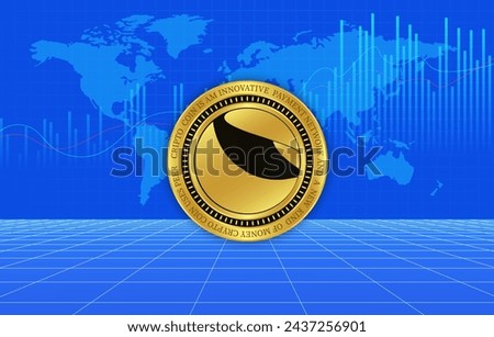 digital background image of the terra luna virtual currency. 3d illustration.