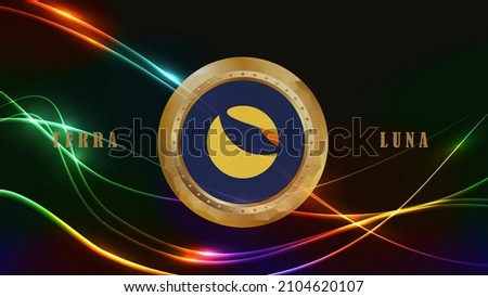 digital background image of the terra virtual currency. 3d drawings.
