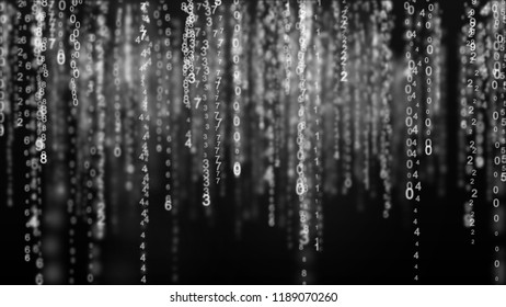 Digital background matrix. Binary computer code. Hacker concept. 3d rendering