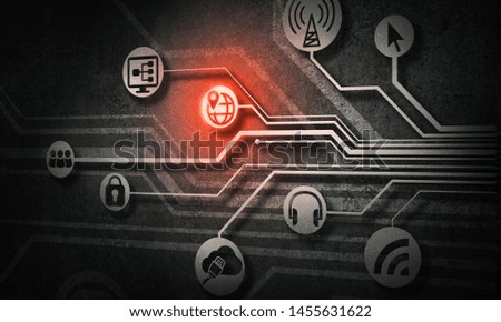 Digital background with social interaction and connection concept