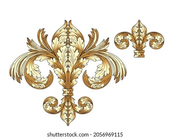 Digital Baroque Ornament Design Motif Design Illustration Artwork For Textile Print For Digital Painting.Design For Cover, Fabric, Textile, Wrapping Paper
