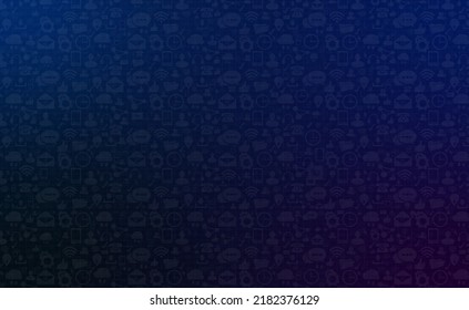 Digital Blue Background With Different Icons Merger As Bg.