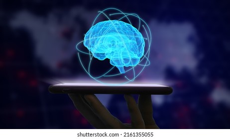 Digital brain. 3d science and technology concept.3d illustration.