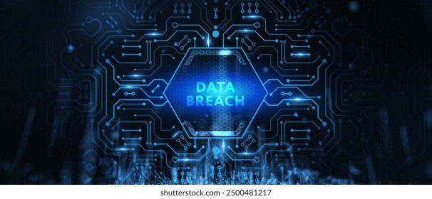 Digital business and technology concept, virtual screen showing DATA BREACH. 3d illustration - Powered by Shutterstock