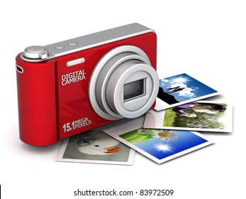 Digital Camera Image On White Background