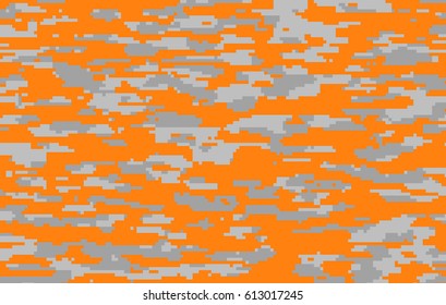 Digital Camo With Orange Digital Overlay