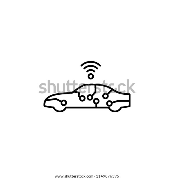digital car icon. Element of intelligence icon for\
mobile concept and web apps. Thin line digital car icon can be used\
for web and\
mobile