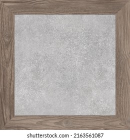 Digital ceramic tiles, cement and wood. Wooden frame in cement. Texture for interior and exterior.