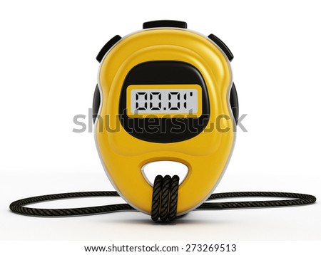 Digital chronometer isolated on white background