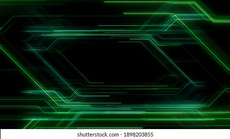 Digital Circuit Network Technology Internet Data Space 3D Illustration.