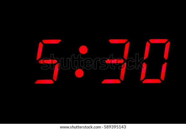 Digital Clock Closeup Displaying 530 Stock Illustration