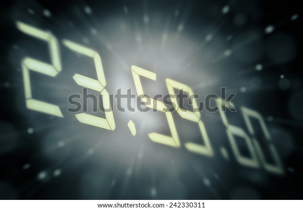 Digital clock for the event of the\
30th of June 2015 when we get a extra second,\
illustration