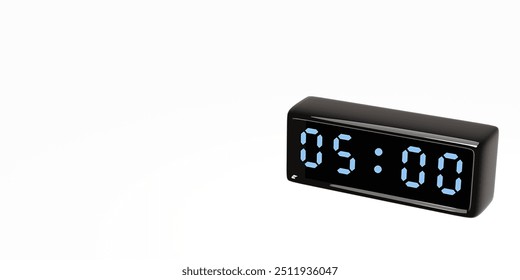 Digital Clock illustration. 3d render. 