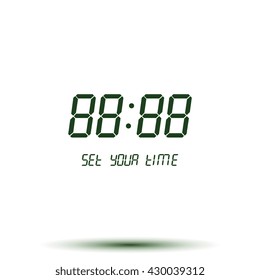 Digital Clock & Number Set Icon.