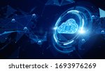 Digital Cloud Computing, Cyber Security, Digital Data Network Protection, Future Technology Digital Data Network Connection Background Concept.