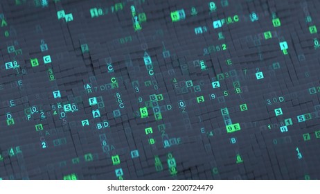 Digital Code Machine Language Visualization 3d Stock Illustration ...