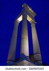 Digital Color Painting Style Of A Nocturnal Glimpse Of The Ruins Of The Roman Empire In Rome