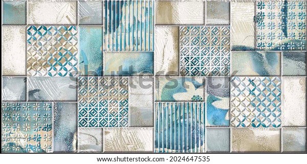 Digital colourful wall tiles and abstract wallpapers designs with different pattern for kitchen, bathroom and living room multi Coloured wall tiles Decor For home, glass design, web page background.