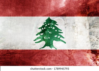 Digital Composite - Flag Of Lebanon And Aftermath Of Beirut Explosion In Lebanon, August 4, 2020.