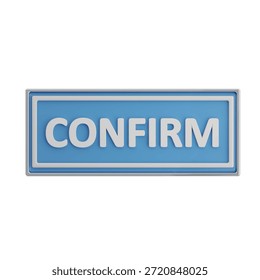 Digital confirmation button for user interface, ideal for web and app confirmation prompts.