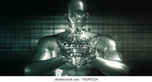 Digital Content Revolution and Disruption of Technologies 3D Render