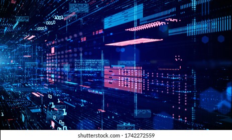 Digital cyberspace and data network connections. Transfer digital data high-speed internet. Technology digital data in the future background concept.