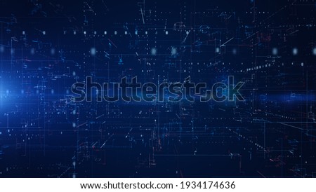 Digital Cyberspace with Particles and Digital Data Network Connections. High Speed Connection and Data Analysis Technology Digital Abstract Background Concept. 3d rendering