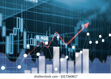 Digital data indicator analysis on financial market trade chart on LED. Concept Stock data trade. Double exposure style - Powered by Shutterstock