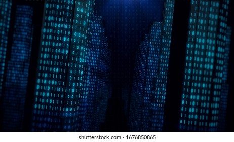 Digital data number tower background