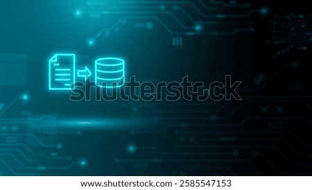 Digital data storage technology document management system on servers network internet, Download and upload database from computer software technology, Searching and manage folder and files online. 