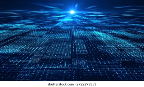 Digital data transfer concept with glowing blue grid and motion effect, perfect for technology, AI, and network background. 3d Rendering - Powered by Shutterstock - Get 15% off with code: PIKWIZARD15